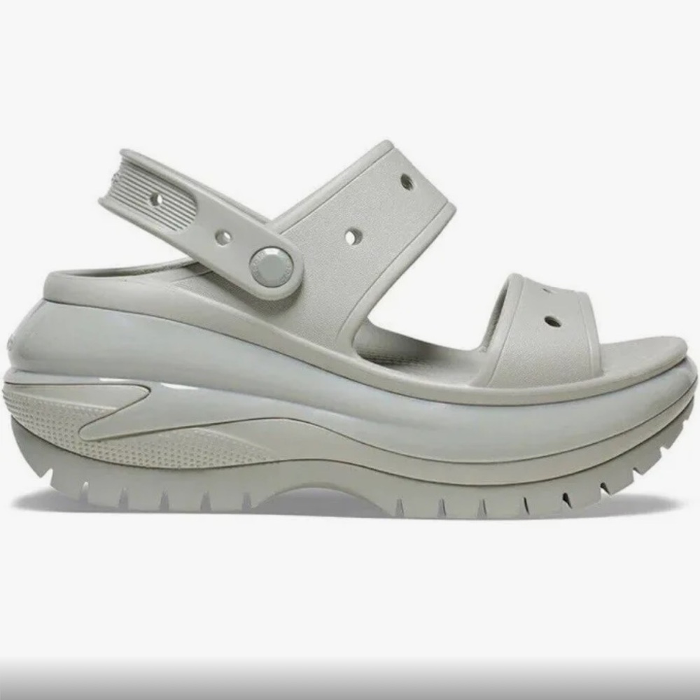 CROCS Gray Platform Sandals